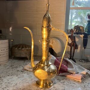 15” tall Vintage Gold Brass Vase price reflects that its nwot